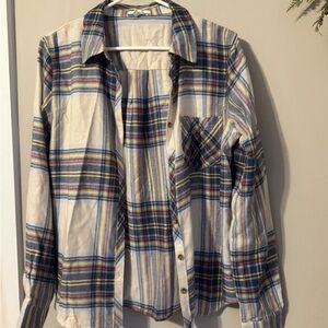 Maurices Multicolor Plaid Button Down Shirt